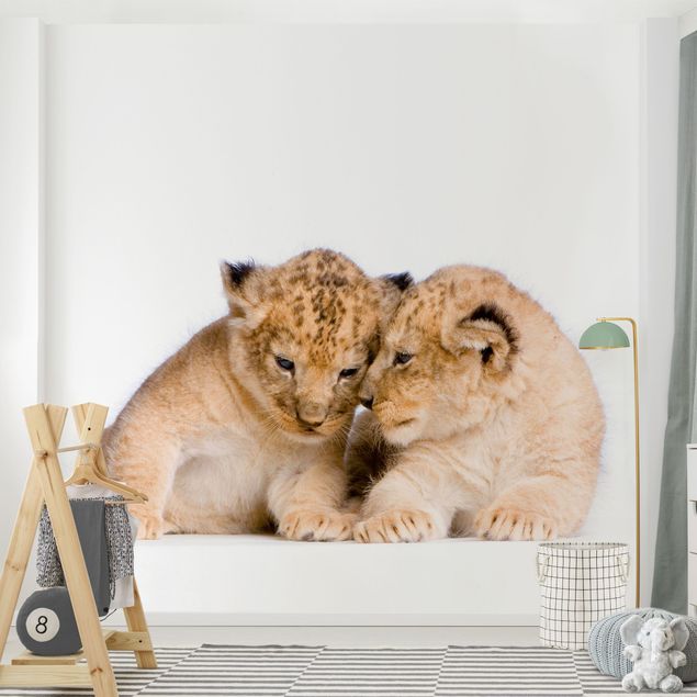 Papel pintado animales Two Lion Babys