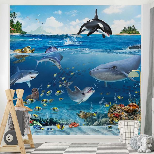 Papel pintado fondo marino Animal Club International - Underwater World With Animals