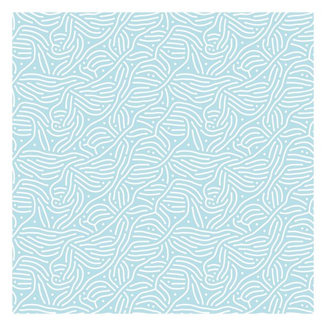 Papel pintado Playful Pattern With Lines And Dots In Light Blue