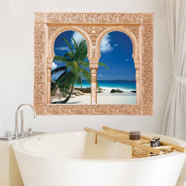 Vinilos de pared islas Decorated window dream beach