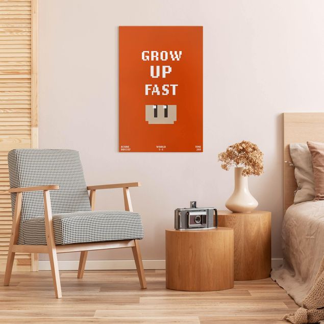 Cuadros decorativos modernos Video Game Grow Up Fast In Red