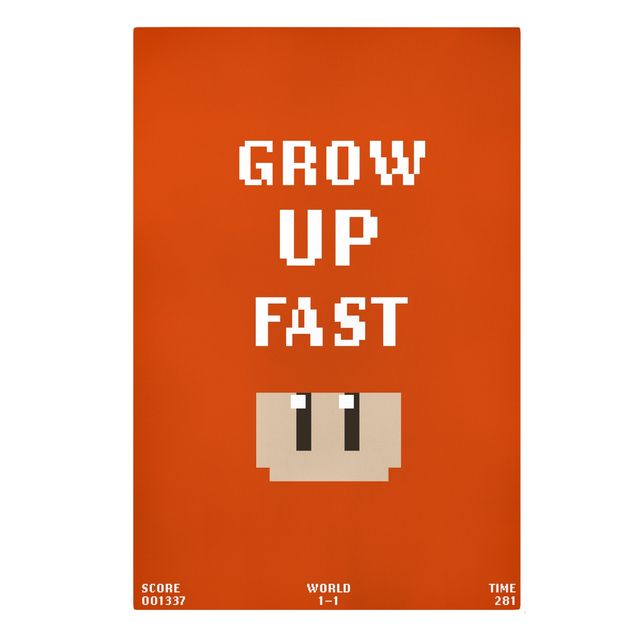 Cuadros decorativos Video Game Grow Up Fast In Red