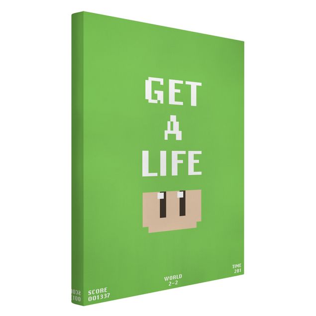 Cuadros tonos verdes Video Game Text Get A Life In Green