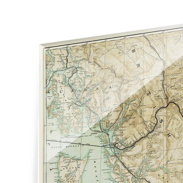 Cuadros Vintage Map British Columbia