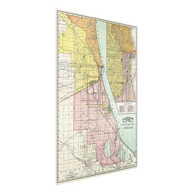 Cuadros mapamundi Vintage Map Chicago