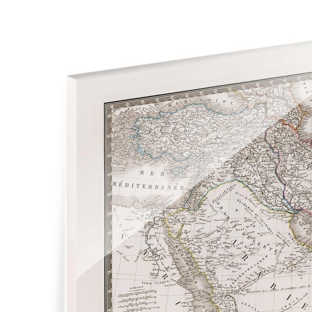 Tableros magnéticos de vidrio Vintage Map In The Middle East