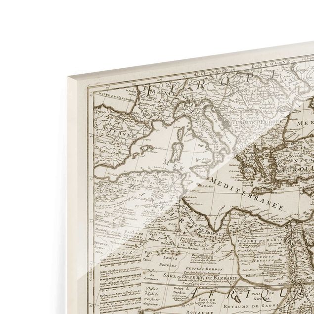 Tableros magnéticos de vidrio Vintage Map The Middle East