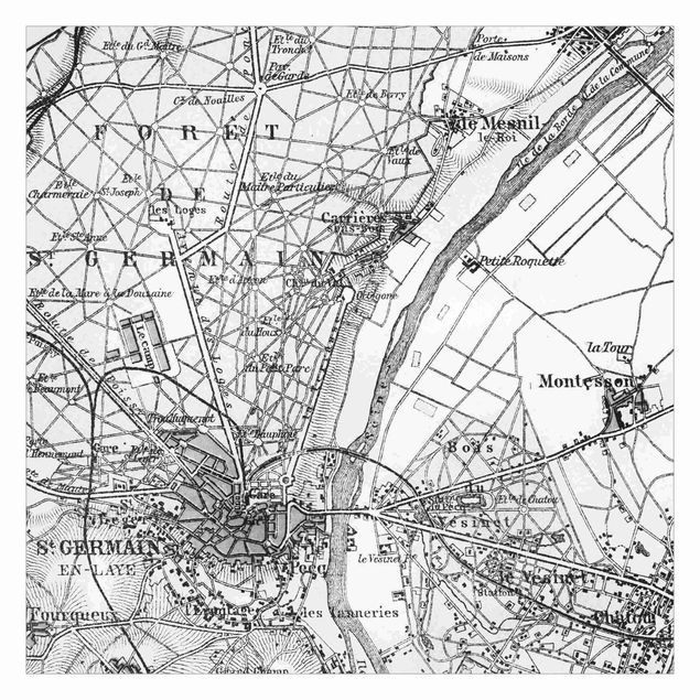 Cuadros Haase Vintage Map St Germain Paris