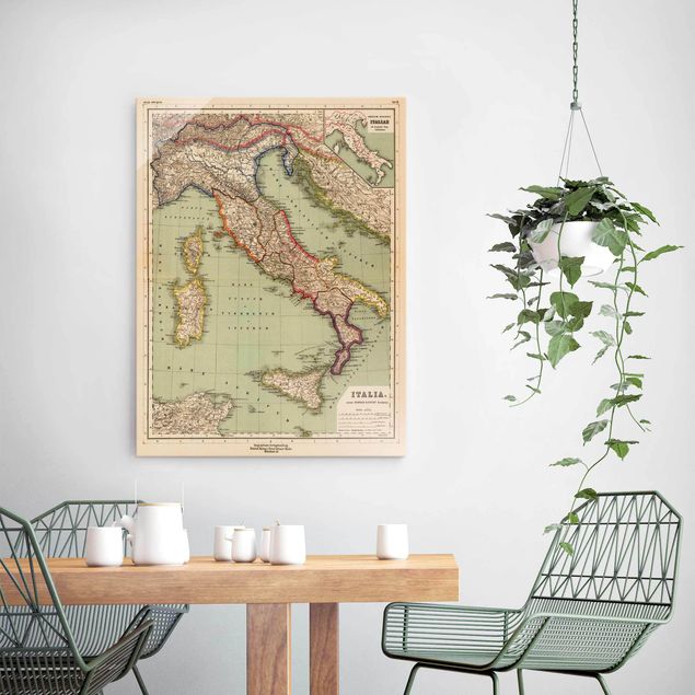 Cuadro mapa del mundo Vintage Map Italy
