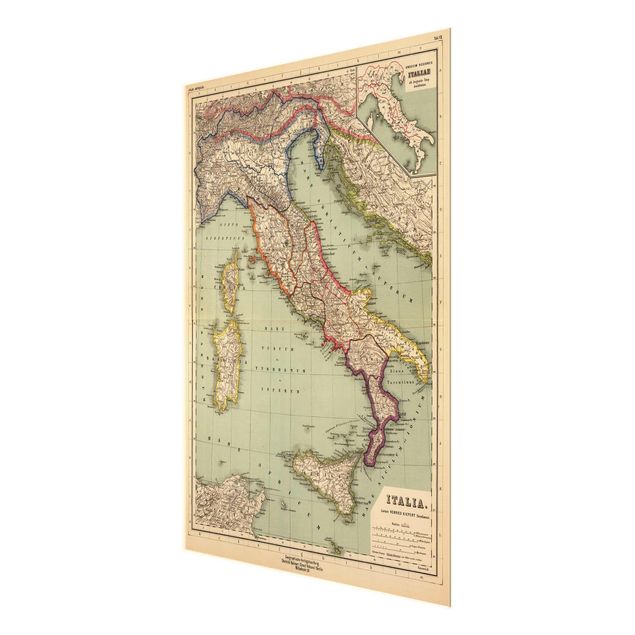 Cuadros Haase Vintage Map Italy
