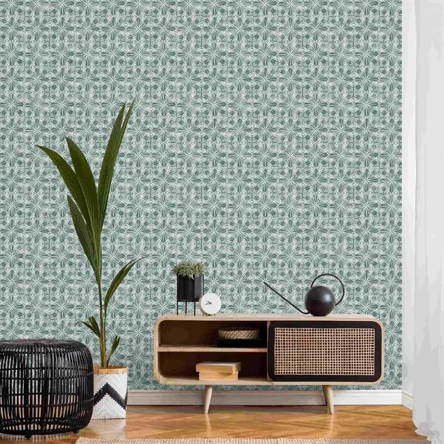 Papel pared vintage Vintage Pattern Geometric Tiles