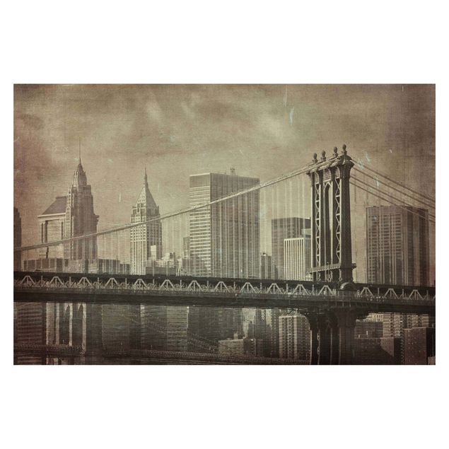Papel pintado beige Vintage New york City