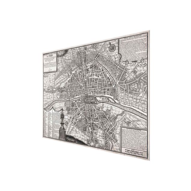Cuadros famosos Vintage Map City Of Paris Around 1600