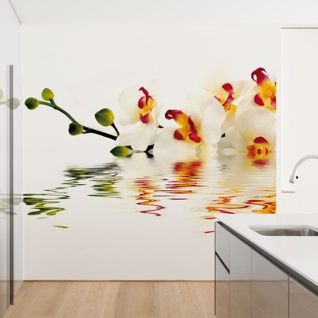 Papel pintado floral Vivid Orchid Waters