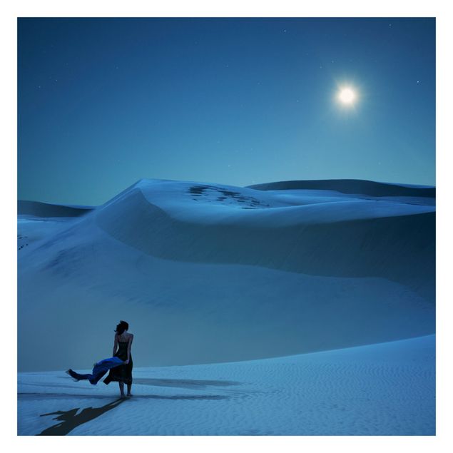Papel pintado paisajes naturales Full Moon Over The Desert