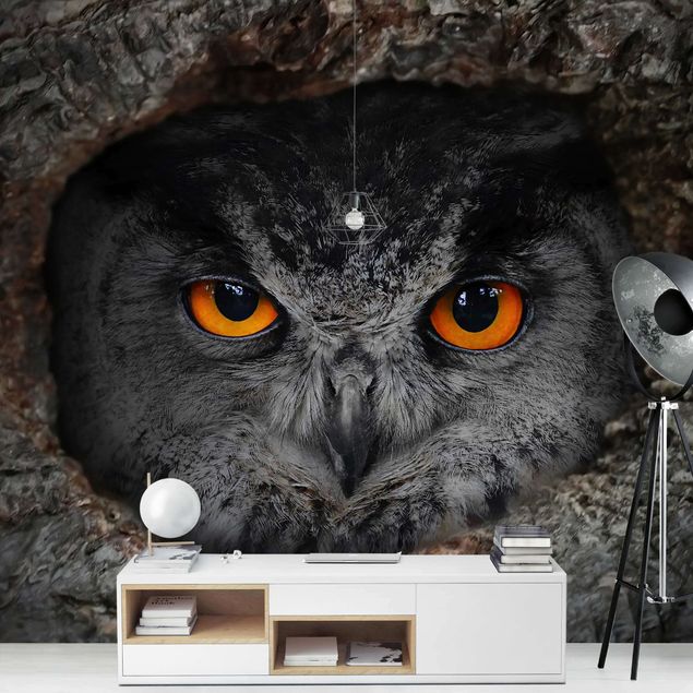 Papel pintado infantil animales Watching Owl