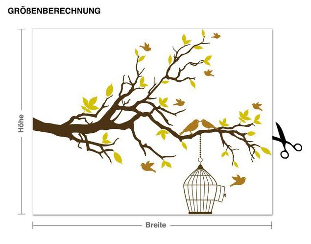 Vinilos de pájaros para pared Branch With Birds