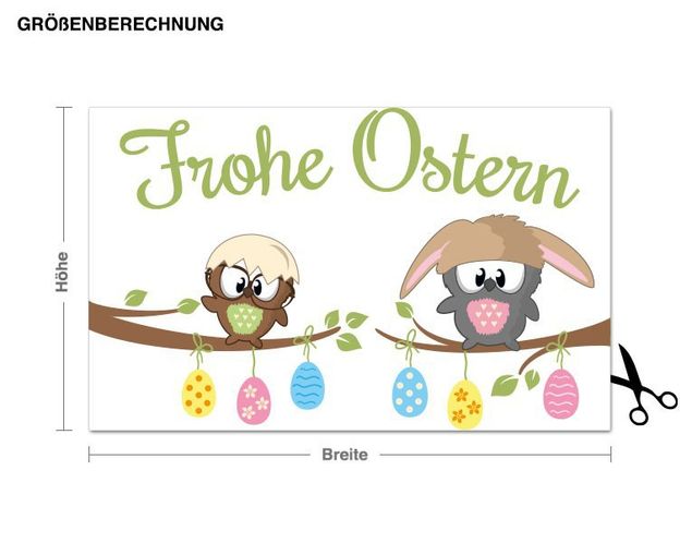 Vinilo animales del bosque Eulen wünschen frohe Ostern