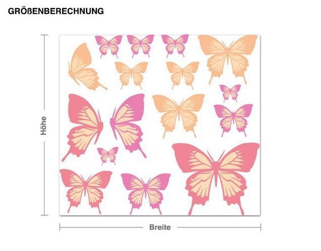 Vinilo pájaros Butterfly Set Pastel colours