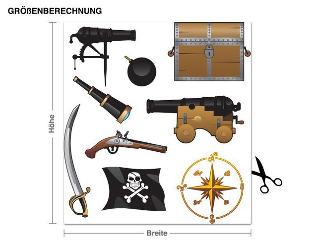Vinilos de pared piratas Pirate Equipment