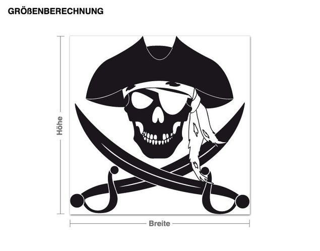 Vinilos de pared piratas Pirate Skull