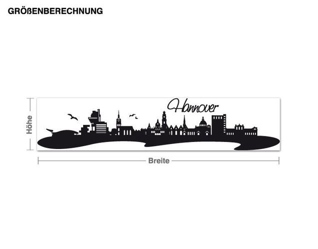 Vinilo ciudades Hannover Skyline with Lettering