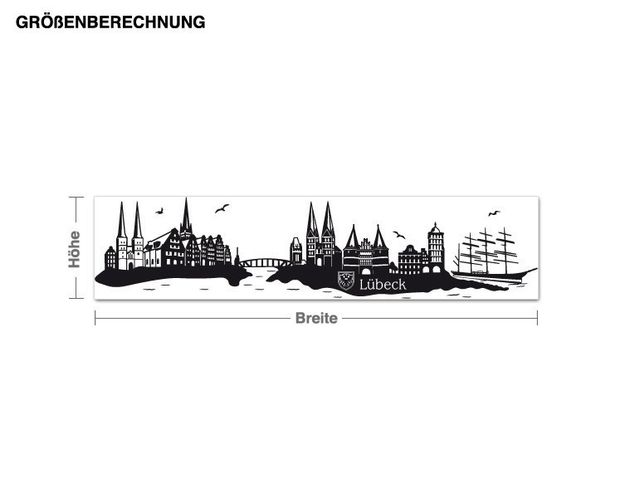 Vinilo ciudades Skyline Lübeck