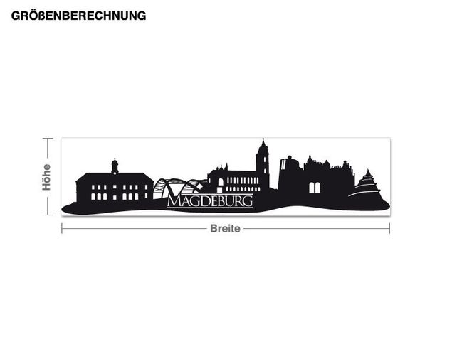 Vinilo ciudades del mundo Skyline Magdeburg and lettering