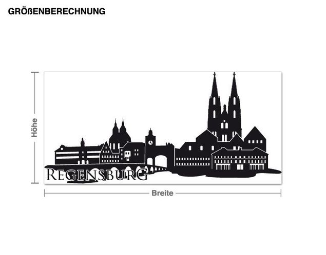 Vinilos de ciudades para pared Skyline Regensburg