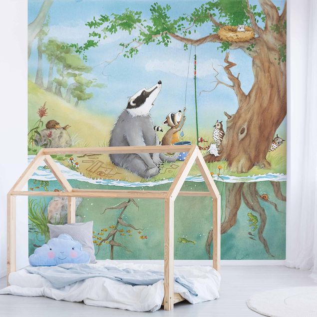Papel pared bosque Vasily Raccoon - An Elevator For Elsa