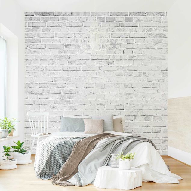 Papel pared 3d White Brick Wall