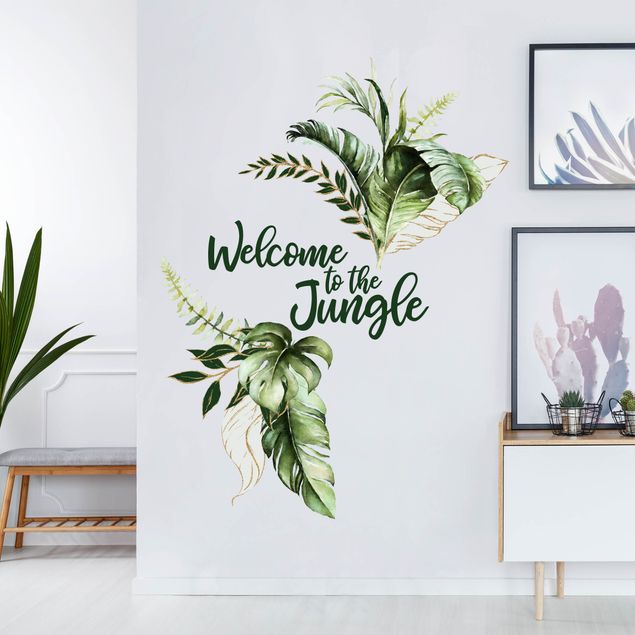 Vinilos decorativos pared Welcome to the Jungle - Leaves Watercolor