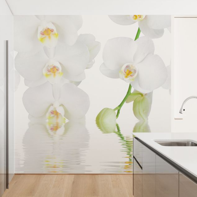 Papel pintado salón moderno Spa Orchid - White Orchid