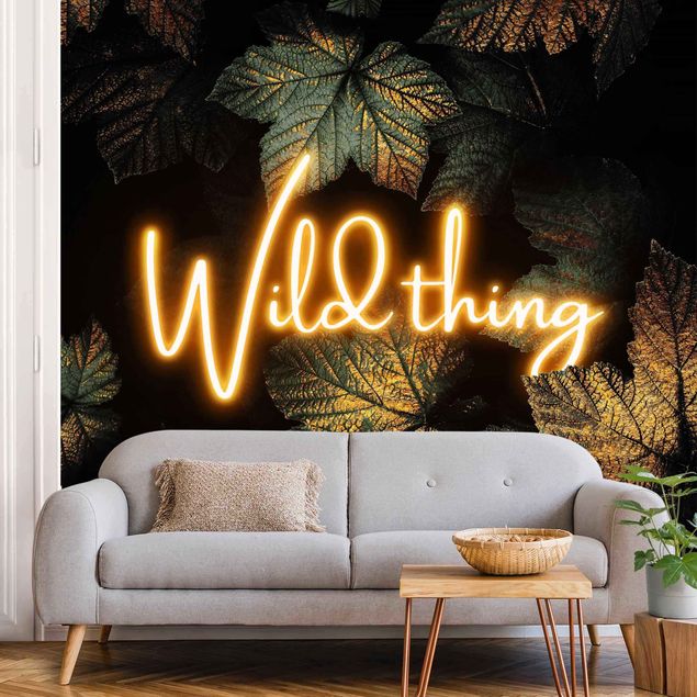 Papel pared dorado Wild Thing Golden Leaves