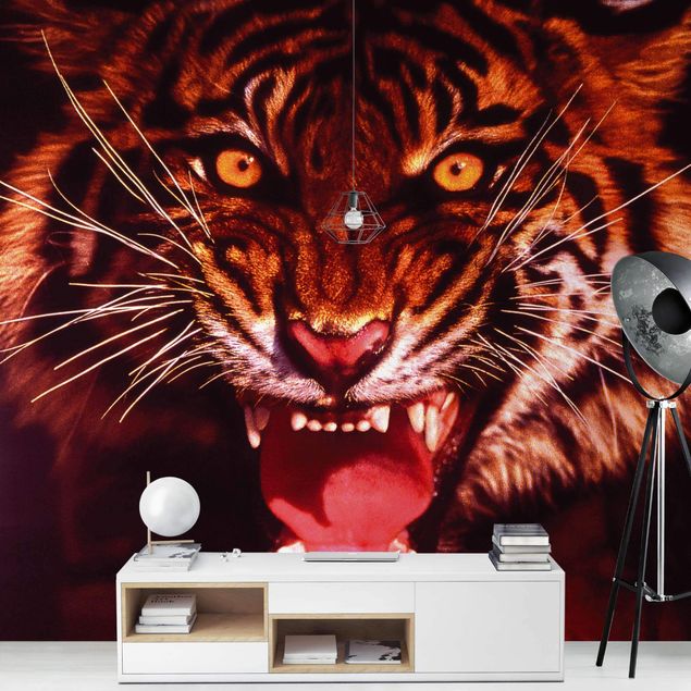 Papel pintado salón moderno Wild Tiger