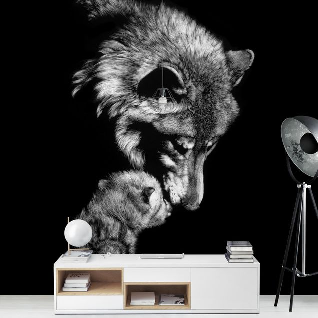 Papel pintado salón moderno Wolf In The Dark