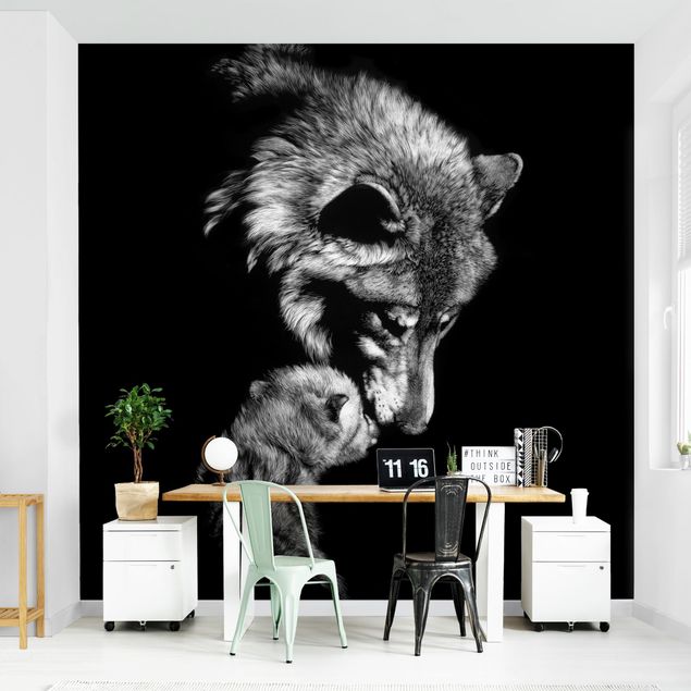 Papel pintado infantil animales Wolf In The Dark