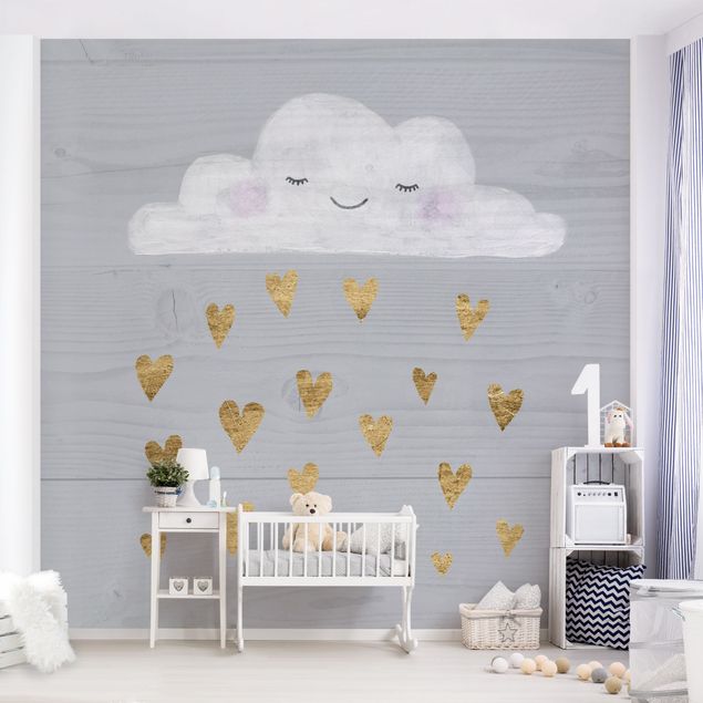 Decoración habitación infantil Cloud With Golden Hearts
