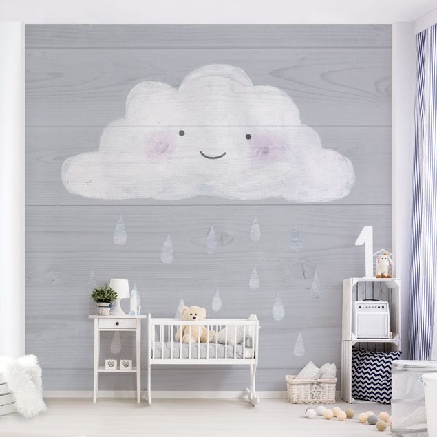Decoración habitación infantil Cloud With Silver Raindrops