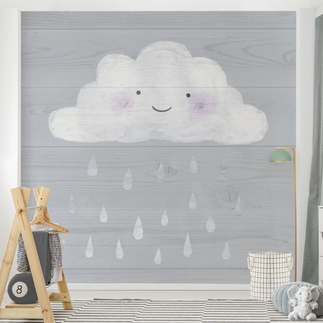 Papel pintado cielo Cloud With Silver Raindrops