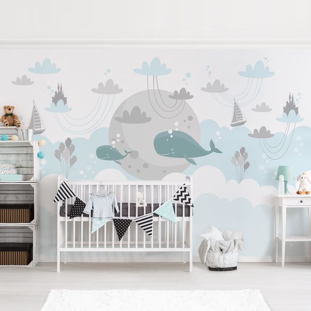 Decoración habitacion bebé Clouds With Whale And Castle