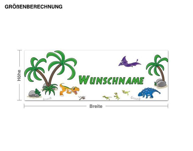 Vinilos dinosaurios pared Jurassic Landscape Customised Text