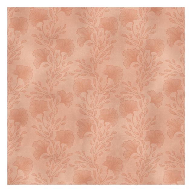 Papel pared rosa Delicate Branches In Rosé Gold