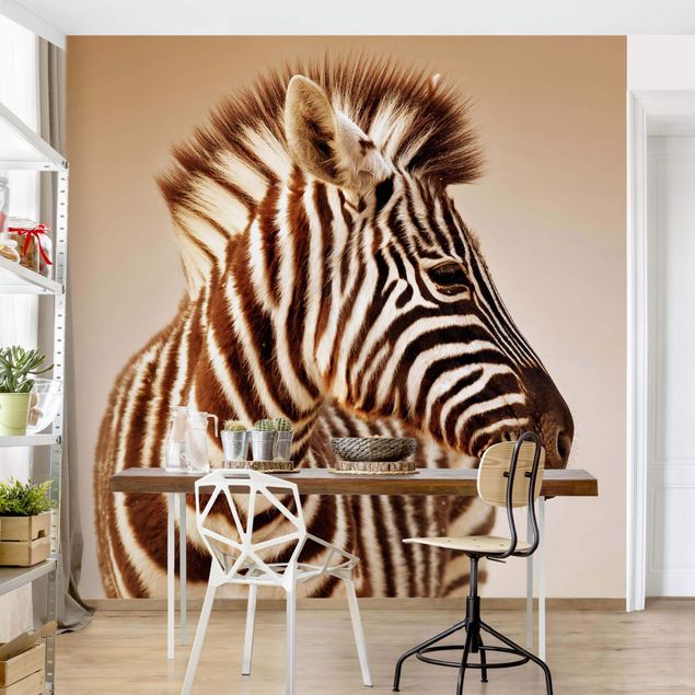 Papel pintado cebra Zebra Baby Portrait