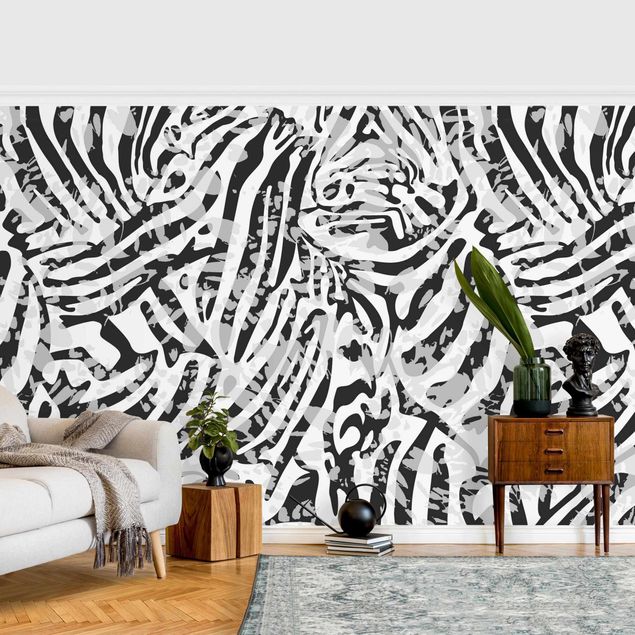 Papel pintado con patrones Zebra Pattern In Shades Of Grey