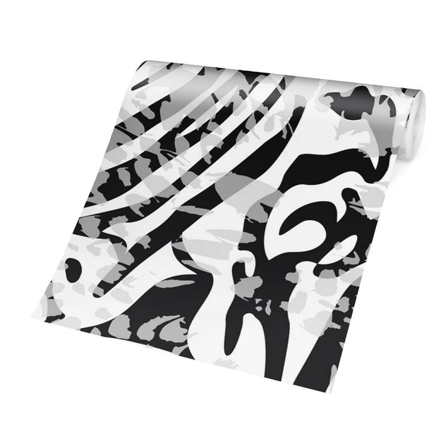 Papel pintado blanco y negro Zebra Pattern In Shades Of Grey