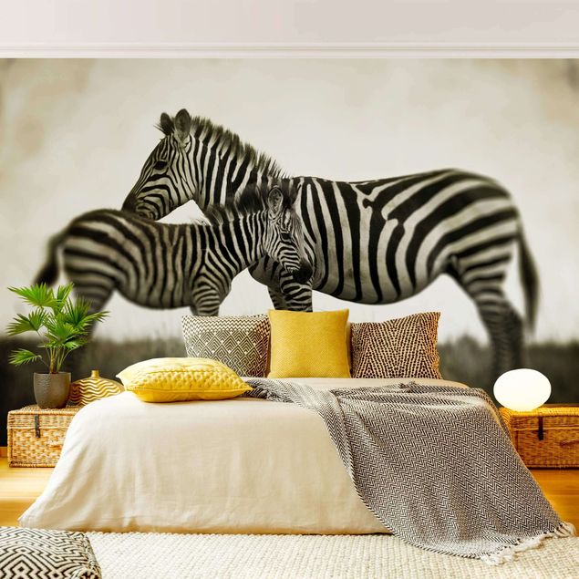 Papel pintado salón moderno Zebra Couple
