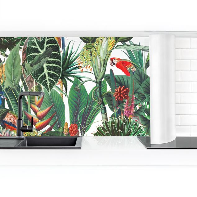 Salpicaderos de cocina Colourful Tropical Rainforest Pattern II