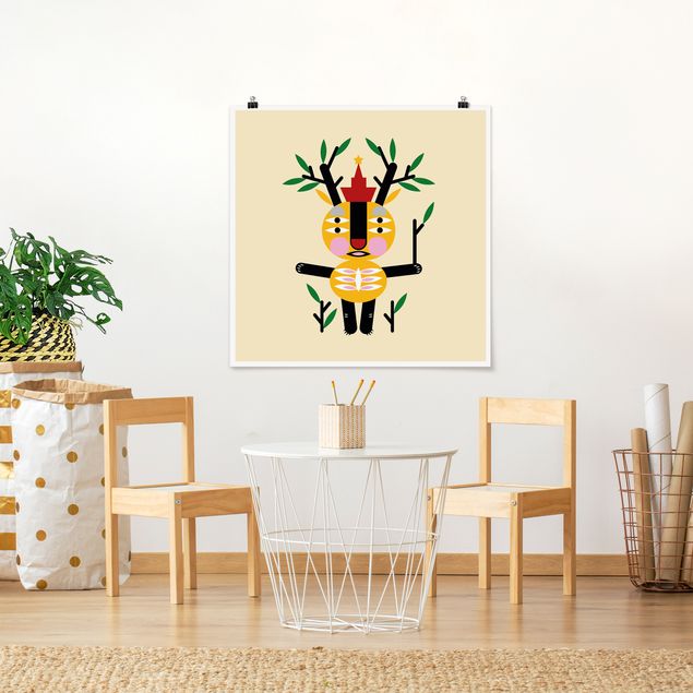 Cuadros ciervos Collage Ethno Monster - Deer