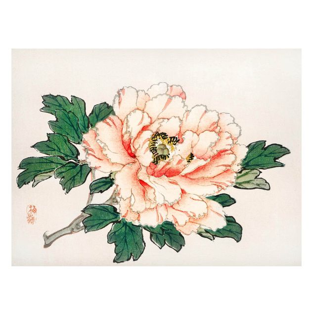 Tableros magnéticos flores Asian Vintage Drawing Pink Chrysanthemum